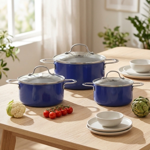 Bộ nồi phủ sứ an toàn Elmich Classic EL- 5224FD03 Size 18,20,24cm