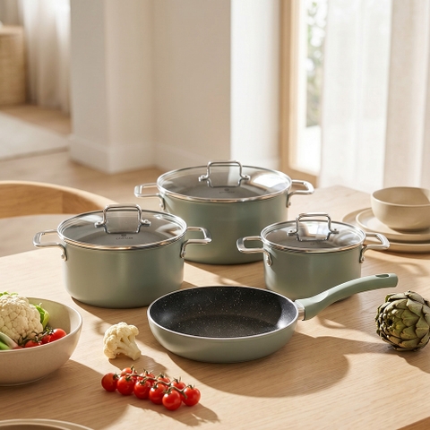 Bộ nồi nhôm chống dính Elmich EL5311MN size 16, 20, 24, chảo 26cm