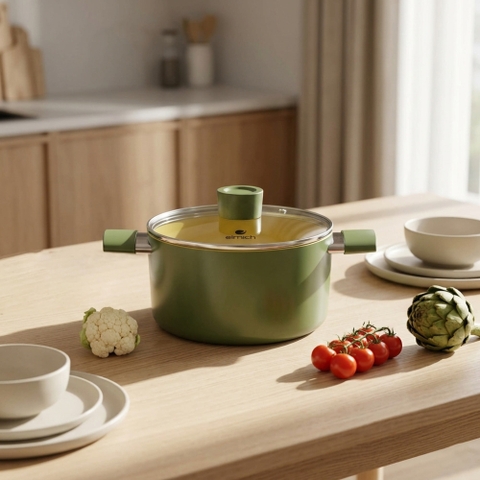 Nồi phủ sứ chống dính Elmich Olive Classic EL- 5532OV Size 18, 20 cm