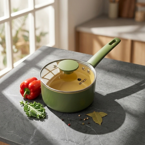 Quánh phủ sứ chống dính Elmich Olive Classic EL- 5533OV16 size 16cm