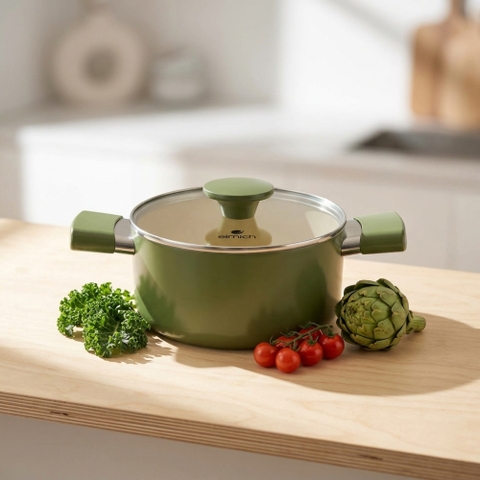 Nồi chống dính Ceramic Elmich Olive Classic EL 5533OV size 18cm,20cm