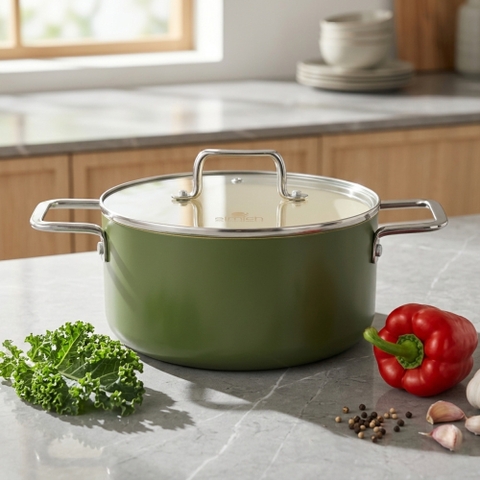 Nồi chống dính Ceramic Elmich Olive Classic EL 5535OV size 18,20cm