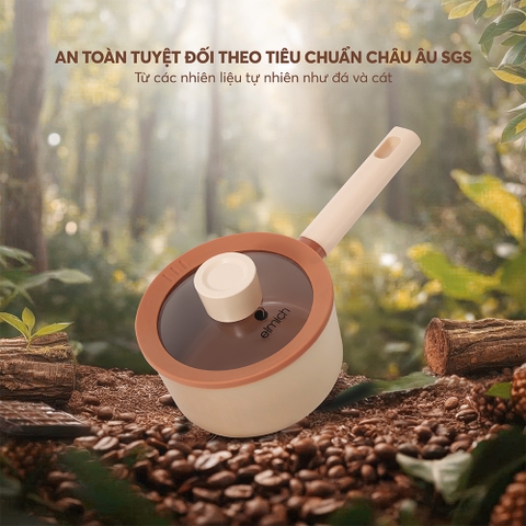 Quánh chống dính Ceramic Elmich Mocha EL5539MC16 Size 16cm