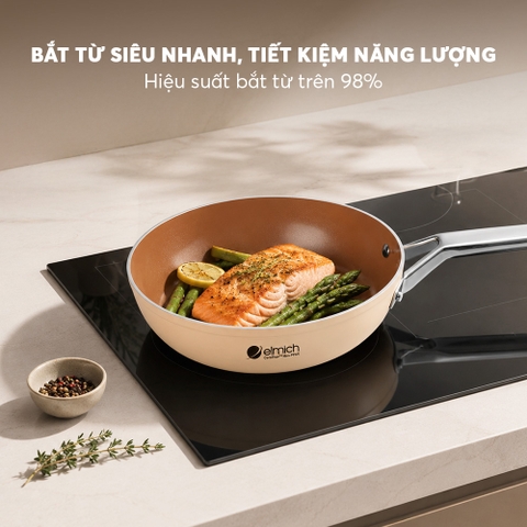 Chảo chống dính ceramic Elmich Plus Mocha EL6004MC