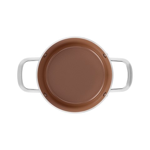 Bộ nồi ceramic Elmich Plus Mocha 16, 20, 24, chảo 24cm