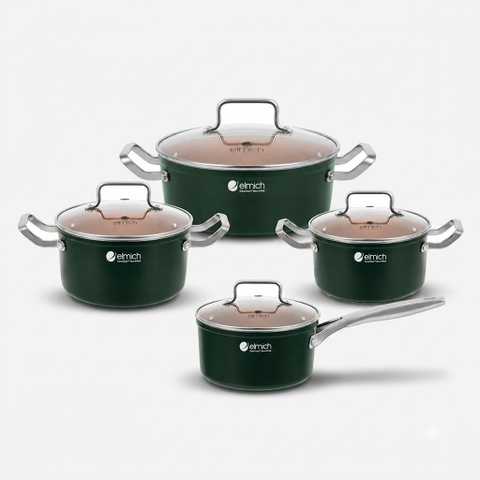 Bộ nồi ceramic Elmich Plus Harmony 16, 18, 20, 24cm