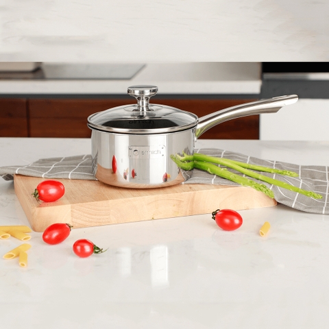 Quánh Elmich Inox 2 lớp chống dính đáy liền Tri-max EL-3783 size 14cm
