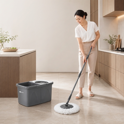 Bộ lau nhà xếp gọn thông minh 360 độ Elmich Daily