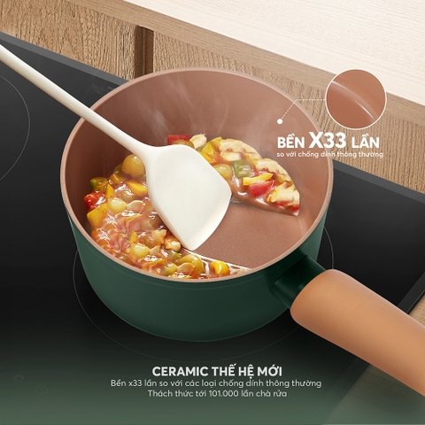 Quánh chống dính ceramic Elmich Plus Harmony EL540PT16-16cm
