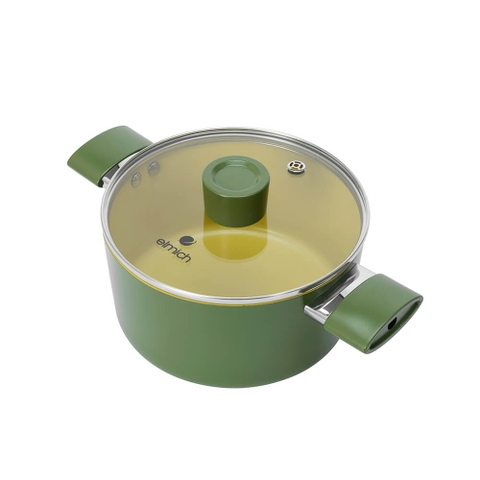 Bộ nồi phủ sứ chống dính Elmich Olive Classic EL-5228OV03 size 18, 20, 24cm