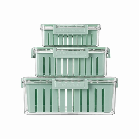 Bộ 3 hộp bảo quản thực phẩm kèm khay tách nước Elmich EL3124 dung tích 800ml-2200ml- 4300ml