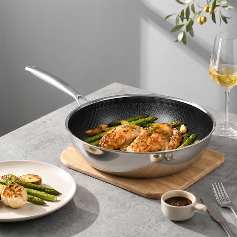 Chảo inox sâu lòng liền khối Elmich Premium Hybrid