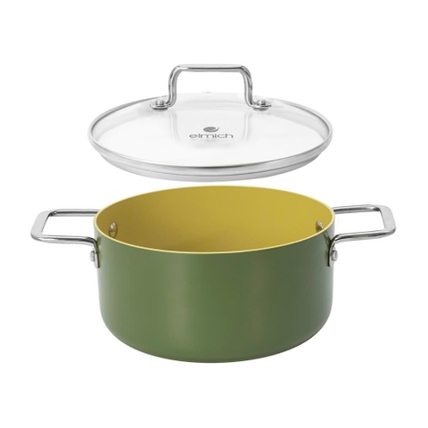 Bộ nồi chống dính ceramic Elmich Daily Olive 18,20,24 cm