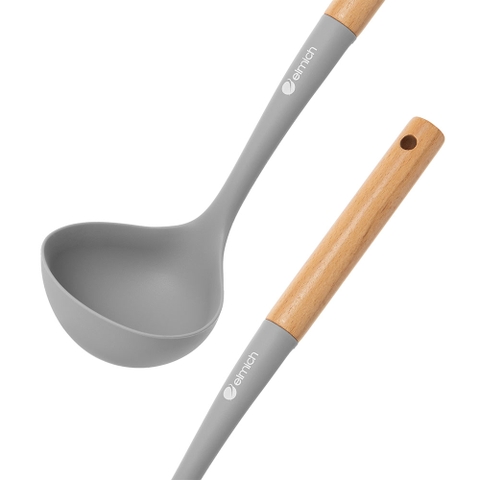 Muôi canh silicone cán gỗ Elmich Daily