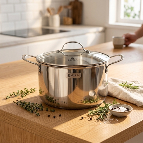 Nồi inox cao cấp 3 lớp liền khối Elmich EL-2532IN20 size 20cm