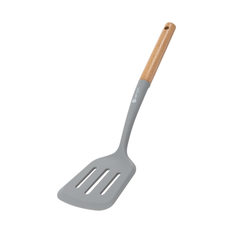 Xẻng lật silicone có rãnh cán gỗ Elmich Daily