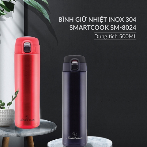 Bình giữ nhiệt Inox 304 Smartcook SM-8024 dung tích 500ml