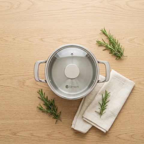 Bộ nồi Inox liền khối Elmich Hera EL-8134IN size 18, nồi hấp 22 chảo 20, chảo 26cm