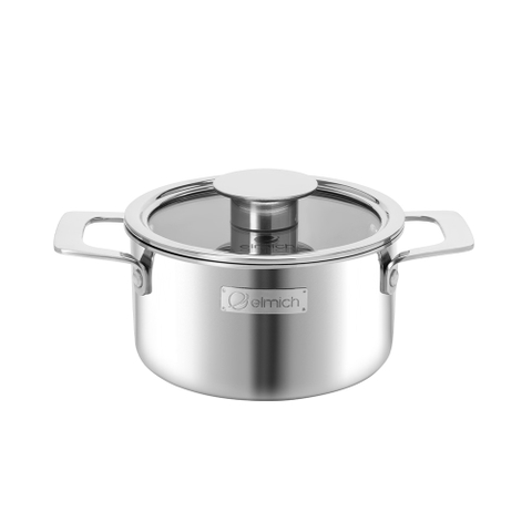 Bộ nồi Inox liền khối Elmich Hera EL-8138IN size 16, 18, 22 chảo chống dính full induction 26cm
