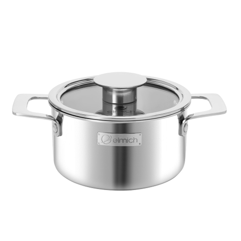 Bộ nồi Inox liền khối Elmich Hera EL-8138IN size 16, 18, 22 chảo chống dính full induction 26cm