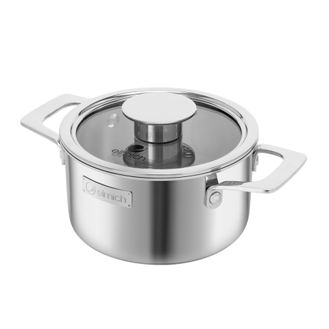 Bộ nồi Inox liền khối Elmich Hera EL-8138IN size 16, 18, 22 chảo chống dính full induction 26cm