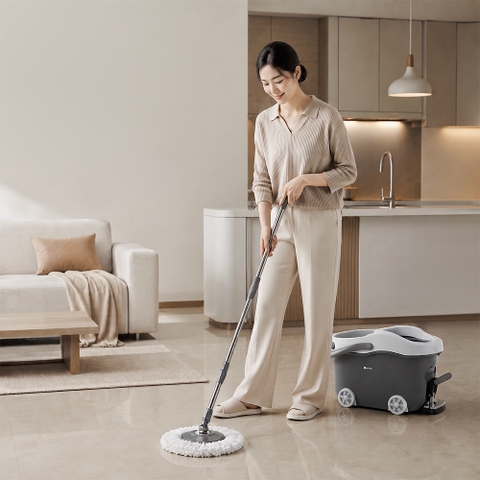 Bộ lau nhà Bàn Đạp Trợ Lực 360 độ Elmich Daily
