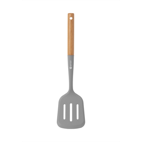 Xẻng lật silicone có rãnh cán gỗ Elmich Daily