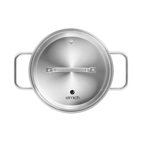 Bộ nồi chảo inox liền khối Elmich Daily Plovdi 16, 20, 24, chảo 24cm