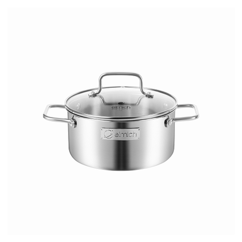 Bộ nồi chảo inox liền khối Elmich Daily Plovdi 16, 20, 24, chảo 24cm