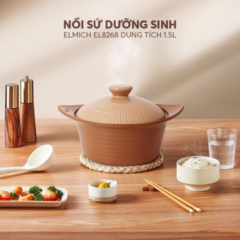 Nồi sứ dưỡng sinh Elmich EL8268 dung tích 1.5L