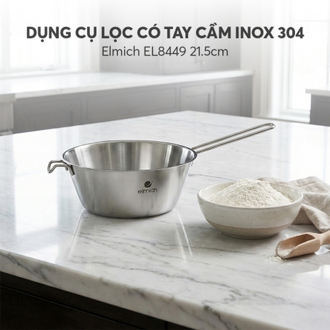 Dụng cụ lọc có tay cầm inox 304 Elmich EL8449 21.5cm