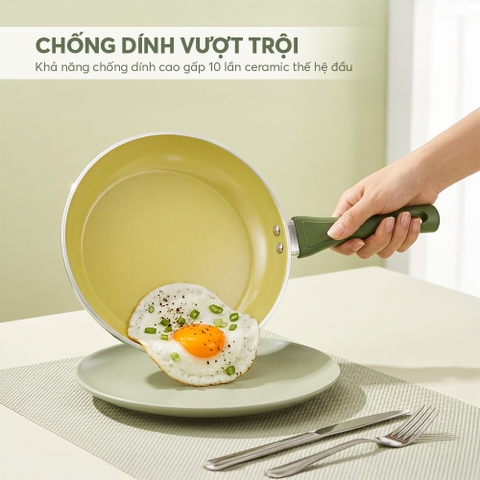 Chảo chống dính ceramic Elmich Plus Olive EL6001OV