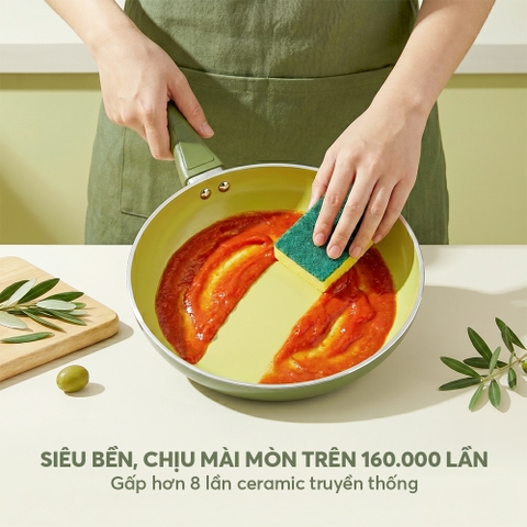 Chảo chống dính ceramic Elmich Plus Olive EL6001OV