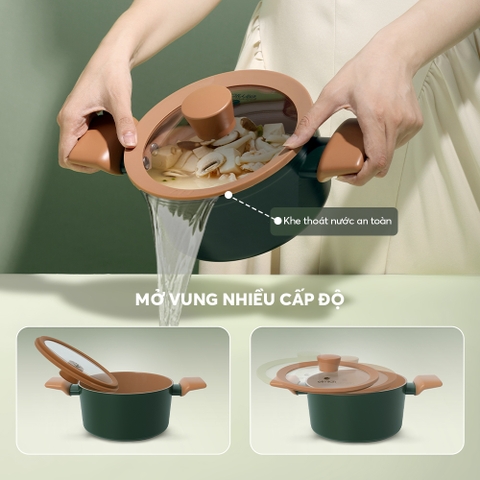 Bộ nồi chống dính ceramic Elmich Plus Harmony EL5246PT01-18, 20, 24cm
