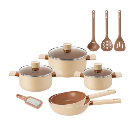 Bộ nồi chảo chống dính Elmich Daily size 18,20,24 chảo 20, 26cm