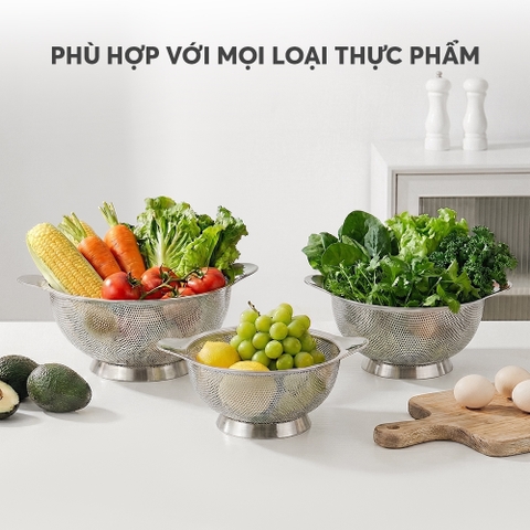 Rổ inox cao cấp có tay cầm Elmich 18cm, 22cm, 26cm