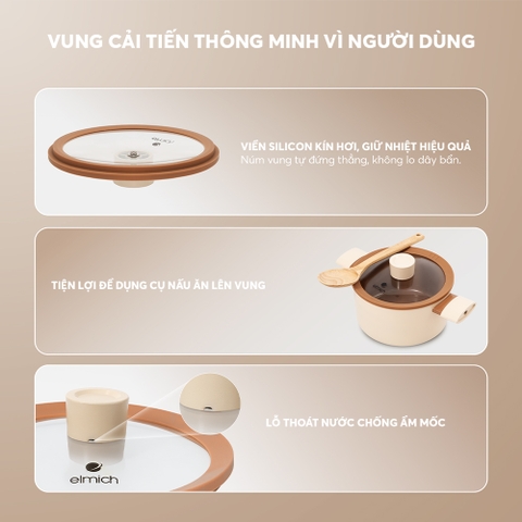 Nồi chống dính ceramic Elmich Plus Mocha EL5539MC