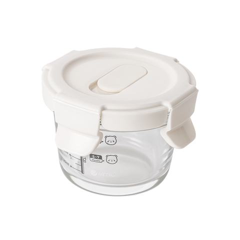 Bộ ba hộp thủy tinh bảo quản thực phẩm cho bé Elmich BabyCare EL0006, hình tròn, dung tích 130ml