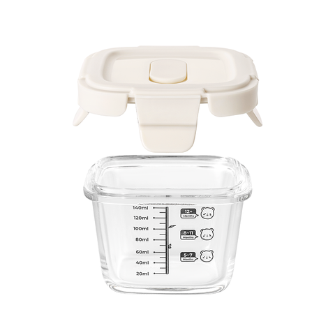 Bộ ba hộp thủy tinh bảo quản thực phẩm cho bé Elmich BabyCare EL0027, hình vuông, dung tích 160ml