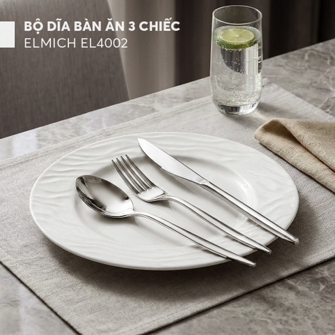 Bộ dao, thìa, dĩa ăn chính 3 chiếc Elmich EL4002