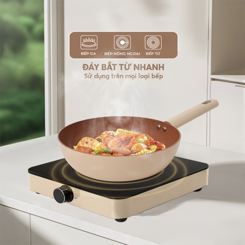 Chảo chống dính ceramic Elmich Plus Mocha EL5982MC