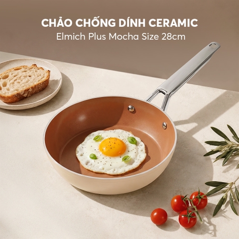 Chảo chống dính ceramic Elmich Plus Mocha EL6004MC