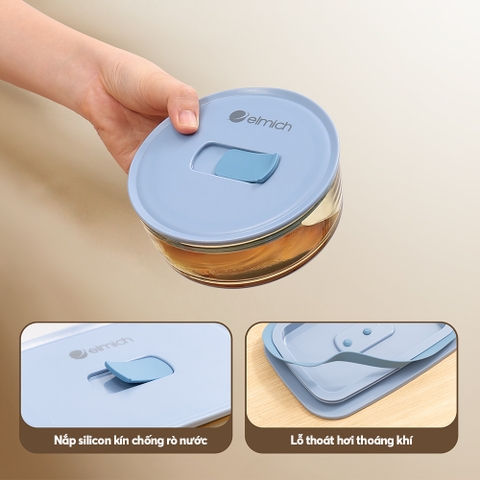 Hộp thủy tinh bảo quản thực phẩm Elmich EL115x dung tích 380ml- 600ml-1400ml-3000ml