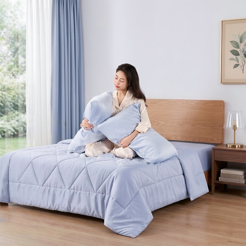 Bộ Chăn Ga Gối 100% Tencel 300T ETS01