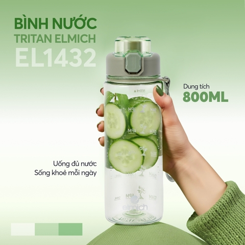 Bình nước Tritan Elmich EL1432 dung tích 800ml