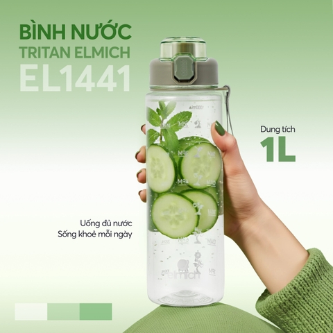 Bình nước Tritan Elmich EL1441 dung tích 1L