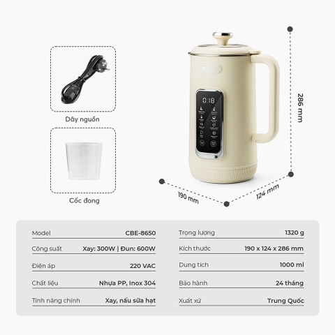 Máy làm sữa hạt Elmich 1L CBE-8650