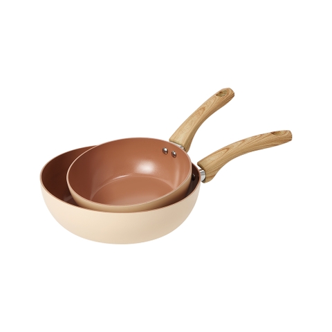 Bộ nồi chảo Ceramic Elmich Daily Nature nồi 18, 20, 24 chảo 20, 26cm