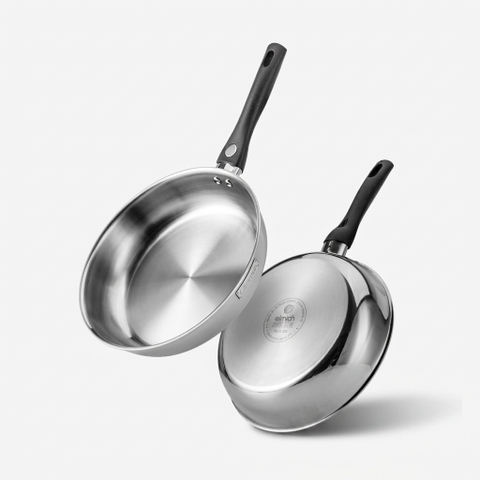 Combo Chảo cạn inox nguyên khối Elmich EL2840IN size 24, 26cm