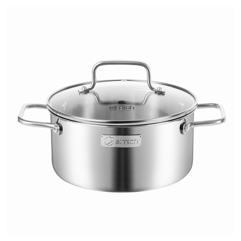 Bộ nồi chảo inox liền khối Elmich Daily Plovdi 16, 20, 24, chảo 24cm